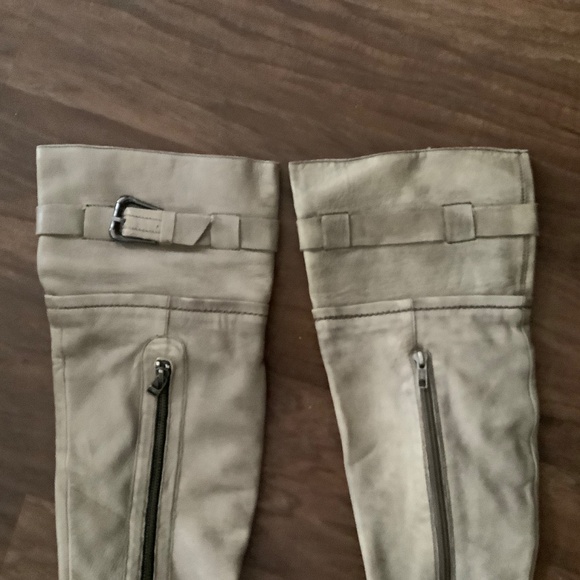 NWOT Steve Madden Over The Knee dark beige leather boots - Picture 5 of 8